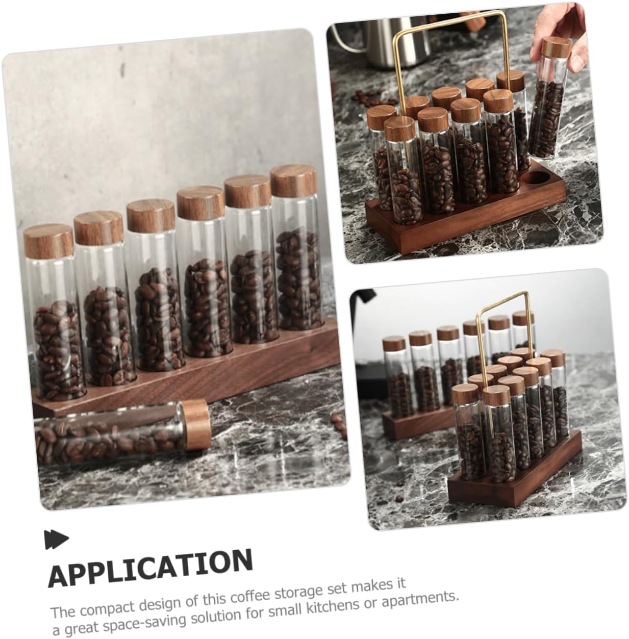 1set Airtight Coffee Bean Storage Tubes Stand Glass Canisters for Preserving Freshness and Flavor Compact Design for Coffee Lovers