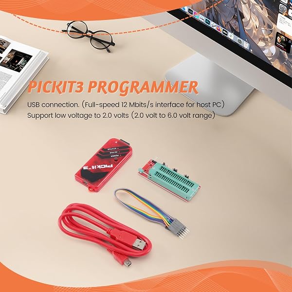 PICKIT3プログラマー+ PIC 2 PICキット、2/3プログラミングアダプター、ユニバーサルプログラマーFZ0508 - 4