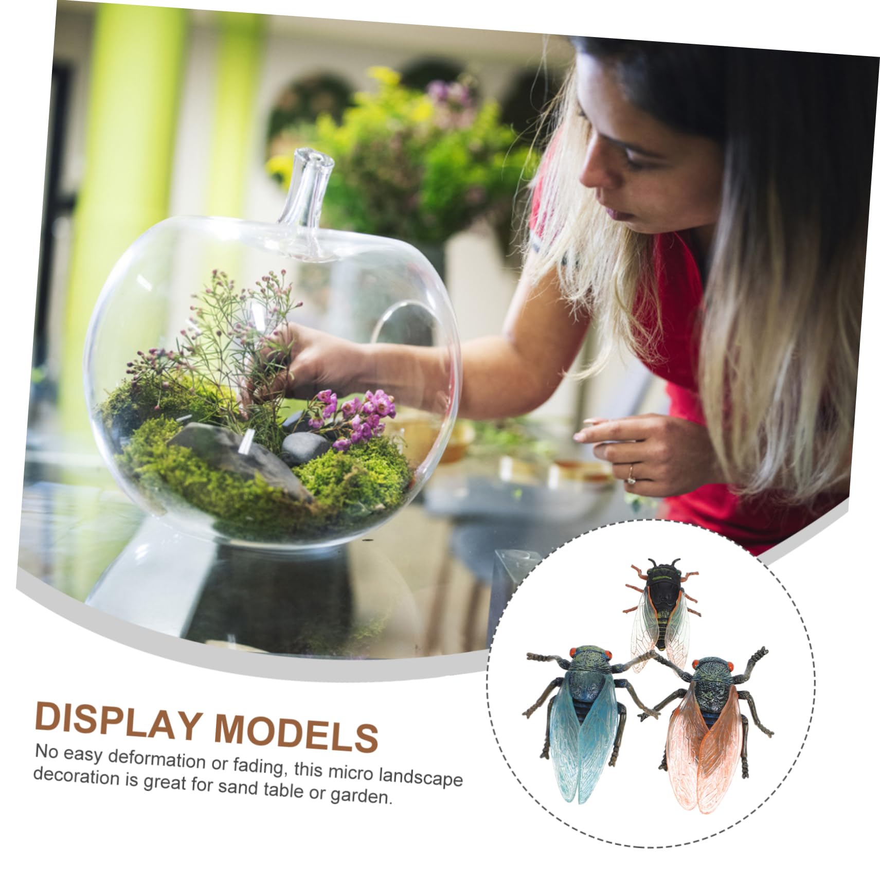 Abaodam 12pezzi Cicada Figurine Da Decorazione Realistica Per e Scrivanie Giocattolo Cognitivo Educativo Per Simulazione Insetto Resistente e Creativa Originale Per Appassionati