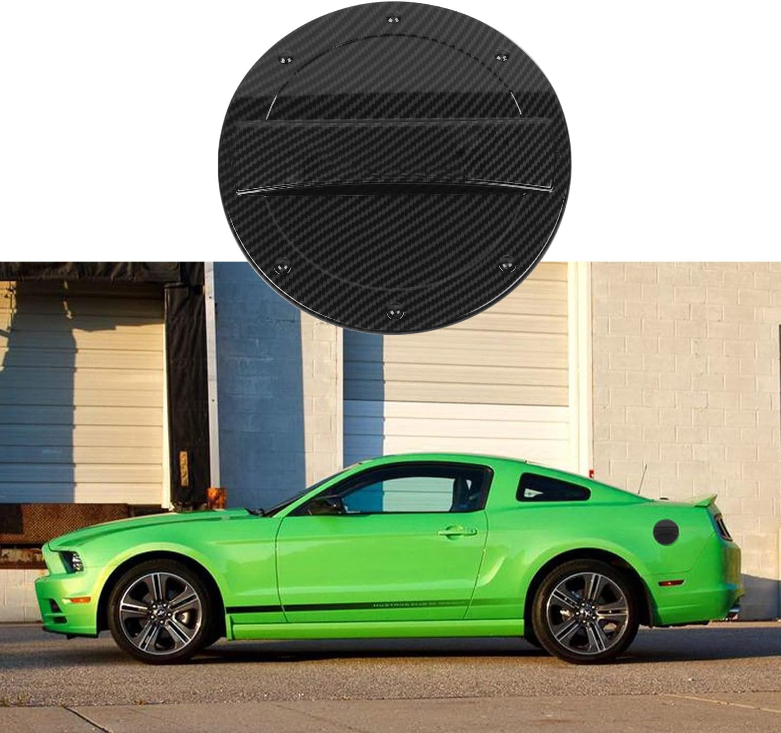 Carbon Fiber Fuel Filler Door Gas Tank Cap Cover Accessories for 2010 2011 2012 2013 2014 Ford Mustang
