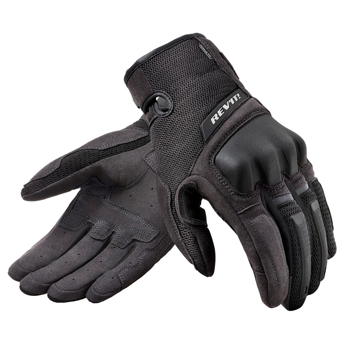 REV'IT! Revit Volcano Guanti da moto da donna, nero/nero, XL