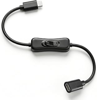 USB C オンオフスイッチ (10gbps/100w/4k@60hz/1フィート)、充電/データ/オーディオ/ビデオ伝送をサポートするスイッチ付きUSB Cケーブル。ほとんどのUSBCデバイス(スマートフォン、ノートパソコン、モニター)に対応。