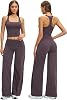 Conjunto de entrenamiento de mujer de 2 piezas con top sin mangas de espalda racer y pantalones de yoga de pierna ancha 1