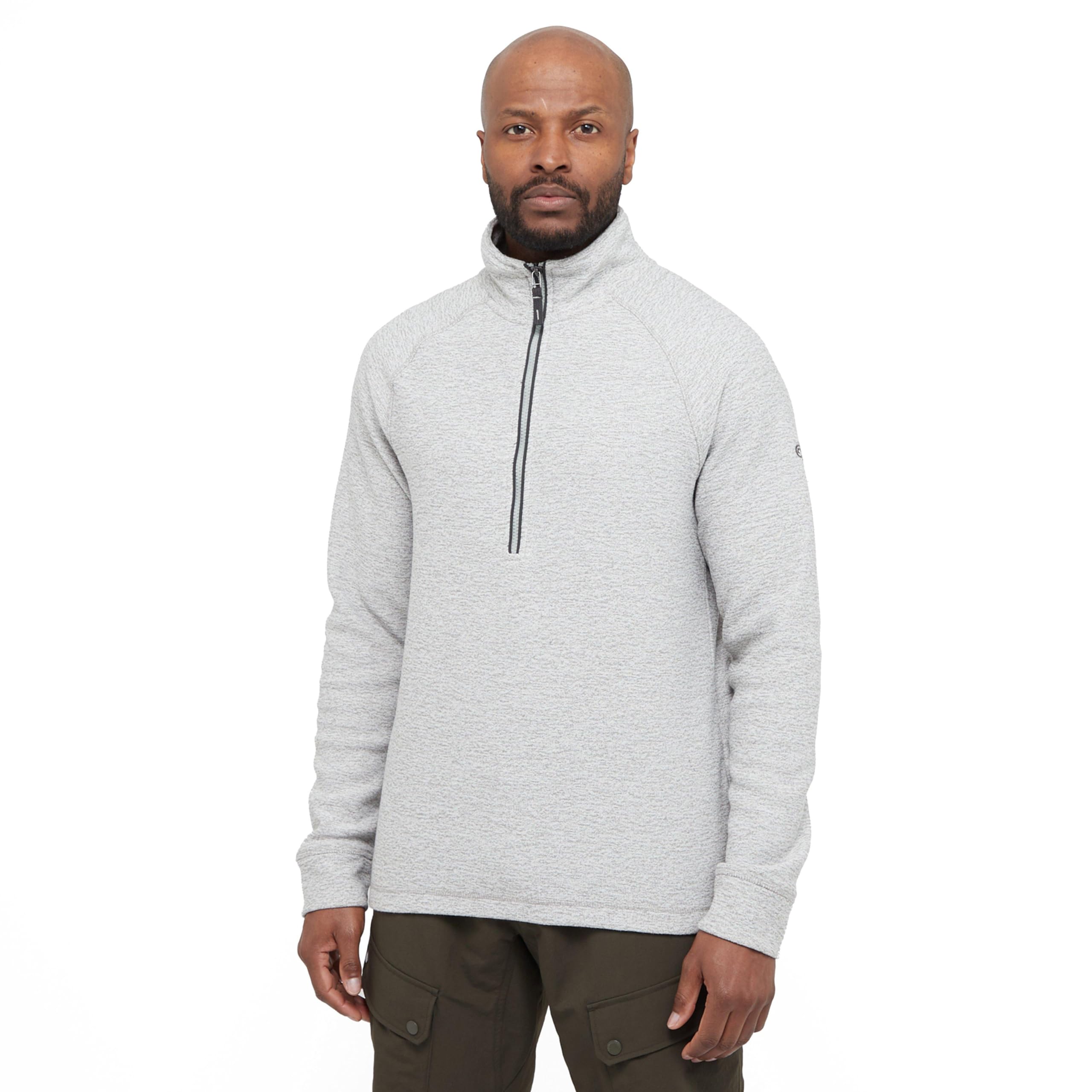 Craghoppers Mens Barn Half Zip Fleece Pullover Sweater, Soft Grey Marl, XXL UK