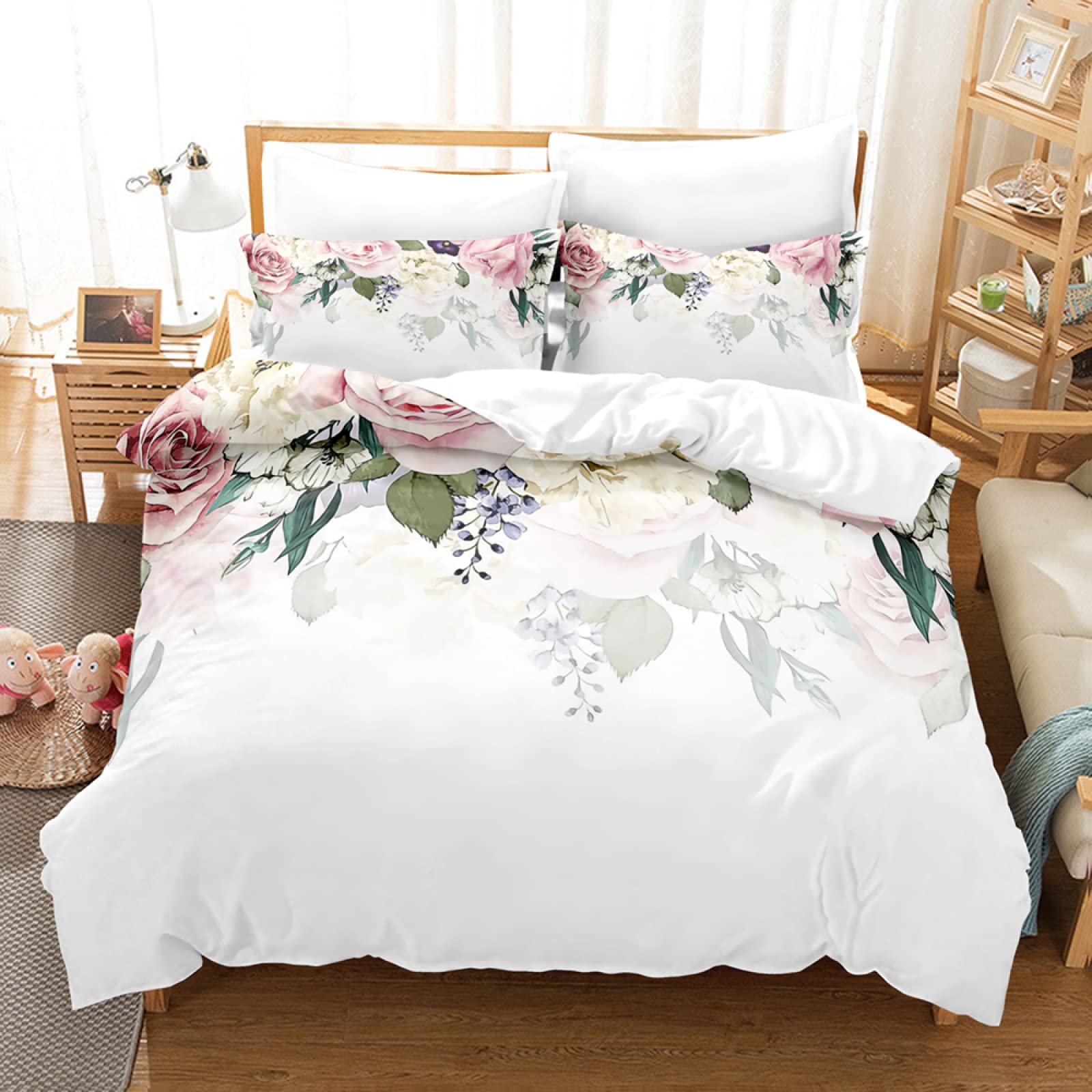 Parure de lit 160x200 housse de couette microfibre avec fermeture éclair