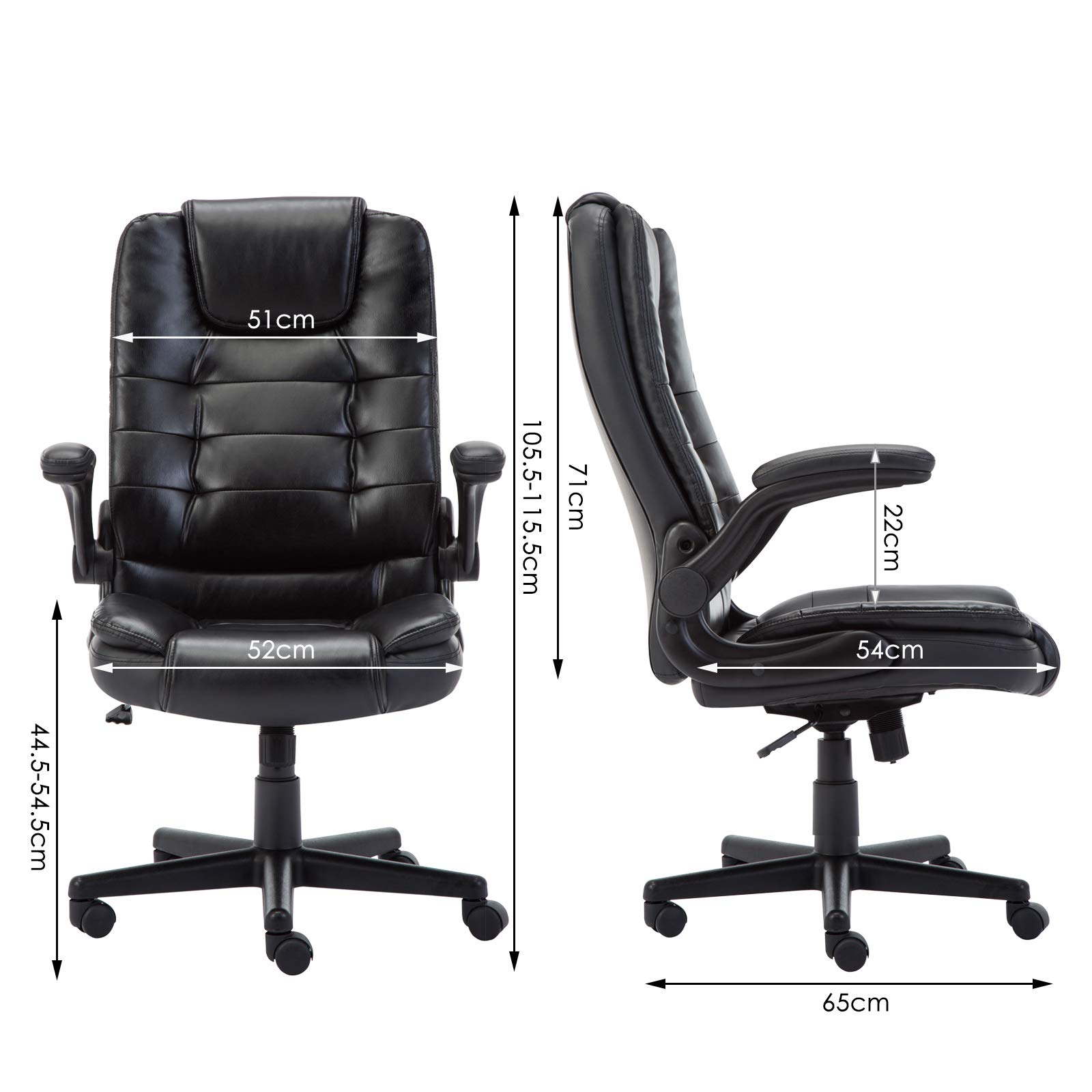 IntimaTe WM Heart HighBack Executive Office Chair, Faux Leather Large