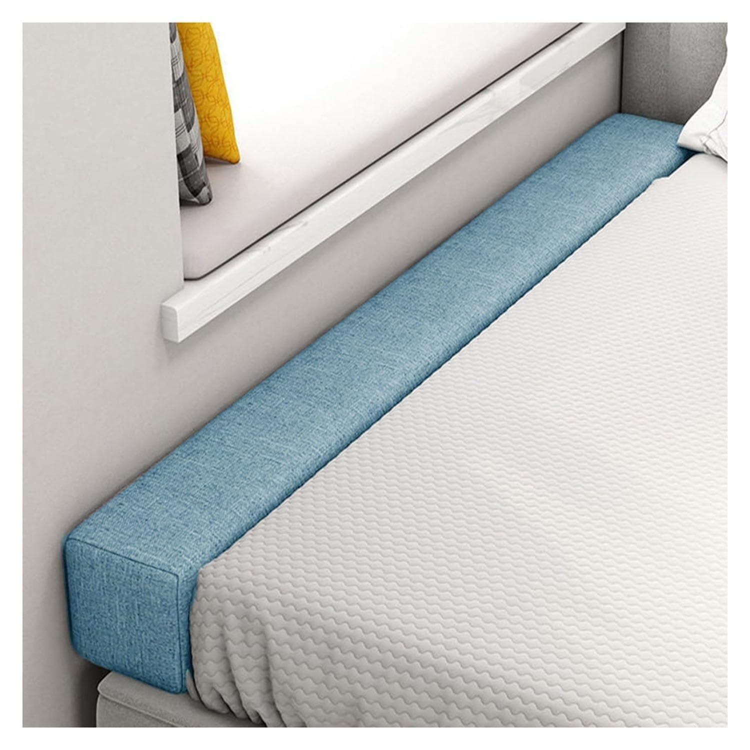 Bed Wall Gap Filler, Headboard Mattress Filler, Close the Gap, Washable Bed Bridge Bed Wedge for Single/Double/King Bed(Light blue,135x10x20cm)