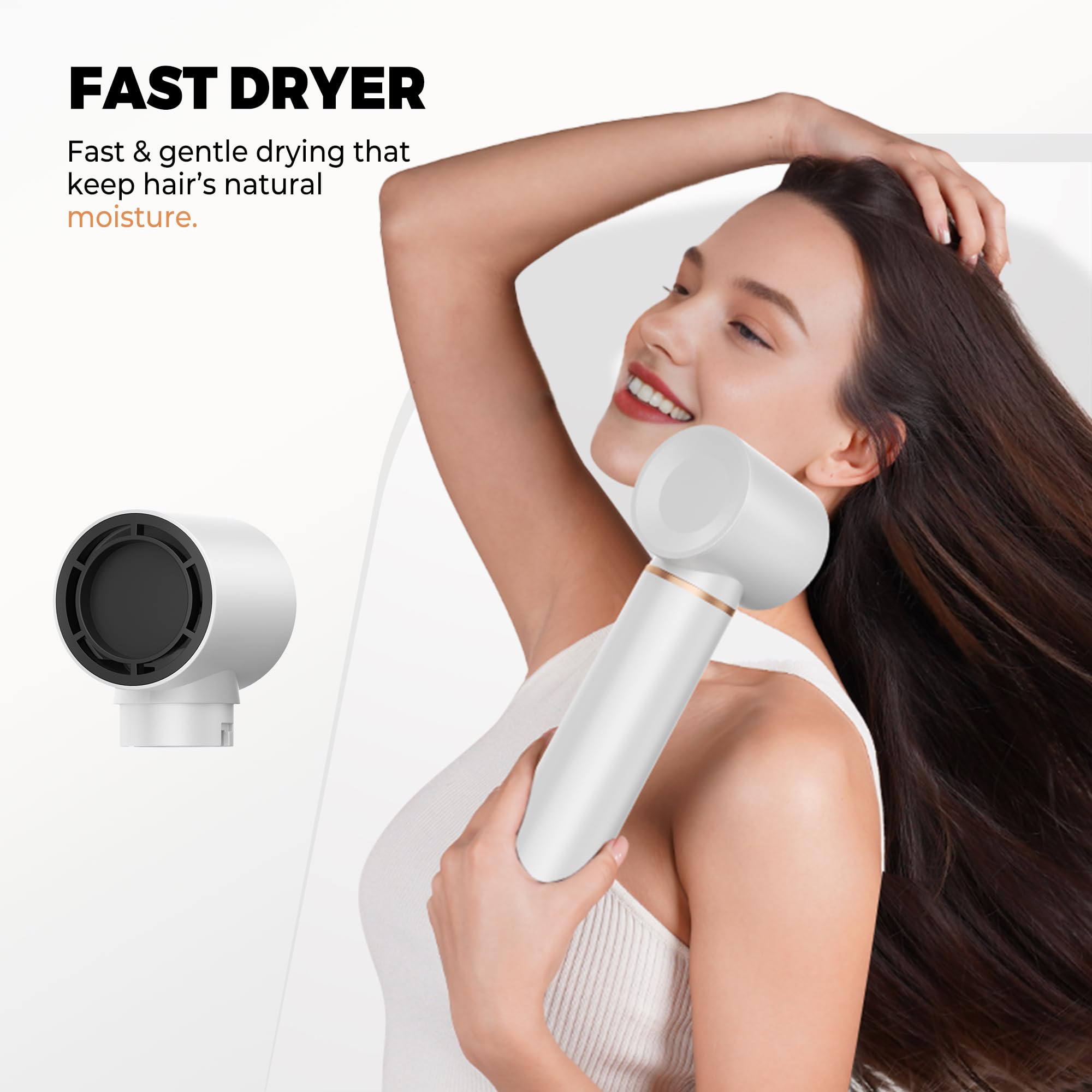 OKWRAP Airbrush 5 en 1, Air Styler 5 en 1, Hair Styler avec Seche Cheveux, Boucleur Automatique, Brosse Coiffante Chauffante, Brosse Lissante, Seche Cheveux 5 en 1 pour Sécher, Boucler, Lisser