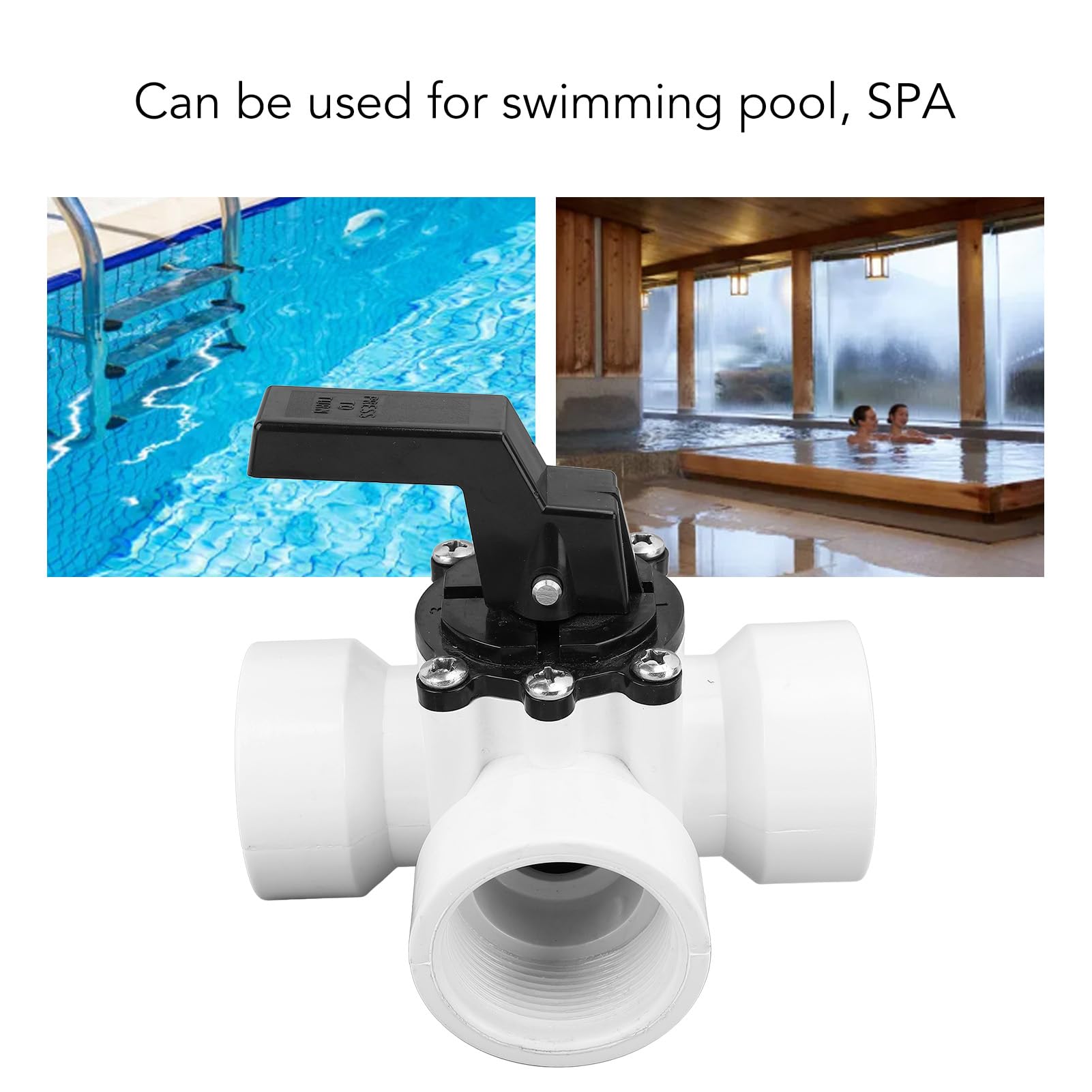 Vanne Déviatrice 3 Voies, Remplacement 4715 Filetage Femelle 1,5 Pouce, Pièce de Rechange Piscine Durable, pour Piscine et Accessoire Spa