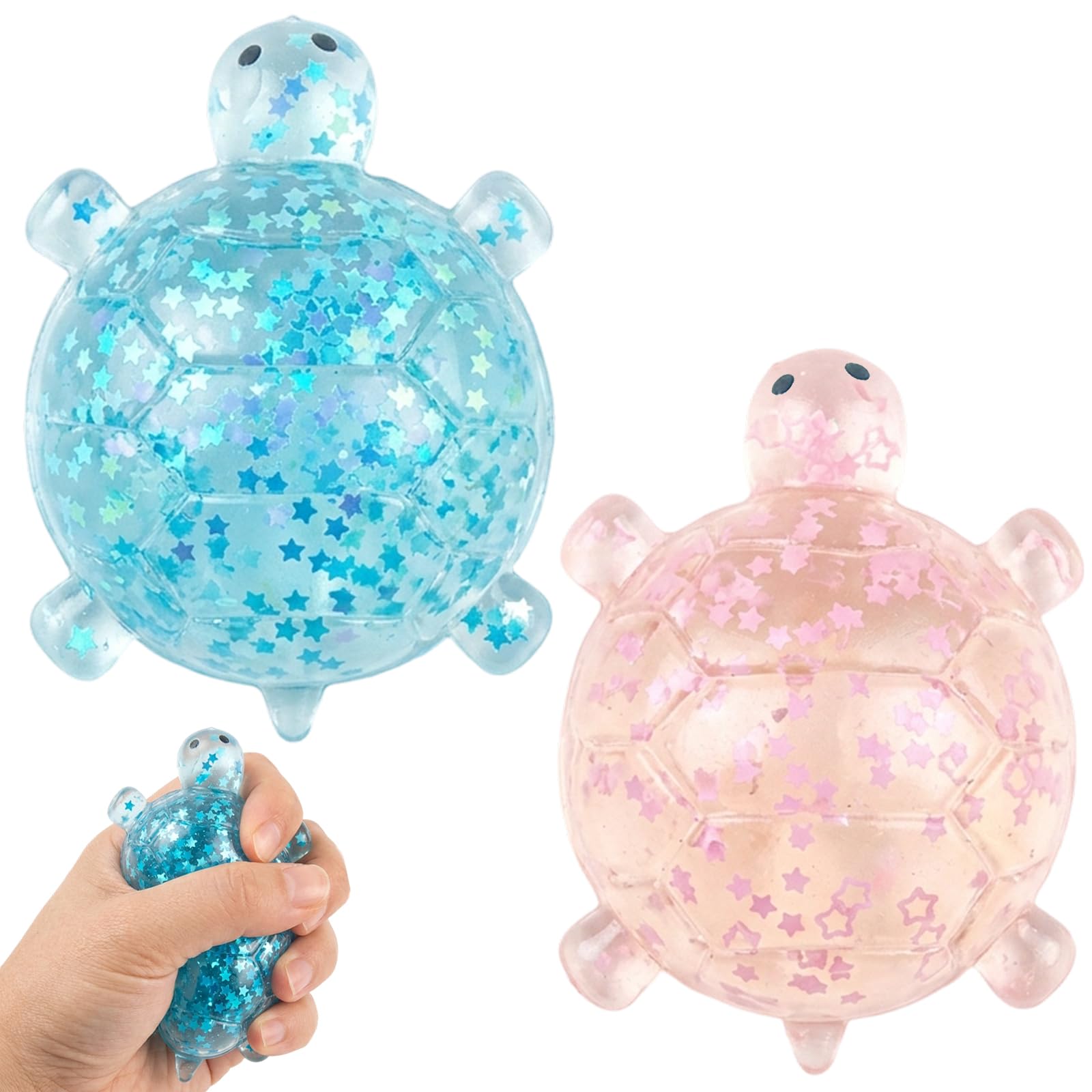 2 PCS Turtle Squishy, Star - Adorned & Charming, Decorative Items, Great for Home, Office Desk, Decor Lovers and Collectors