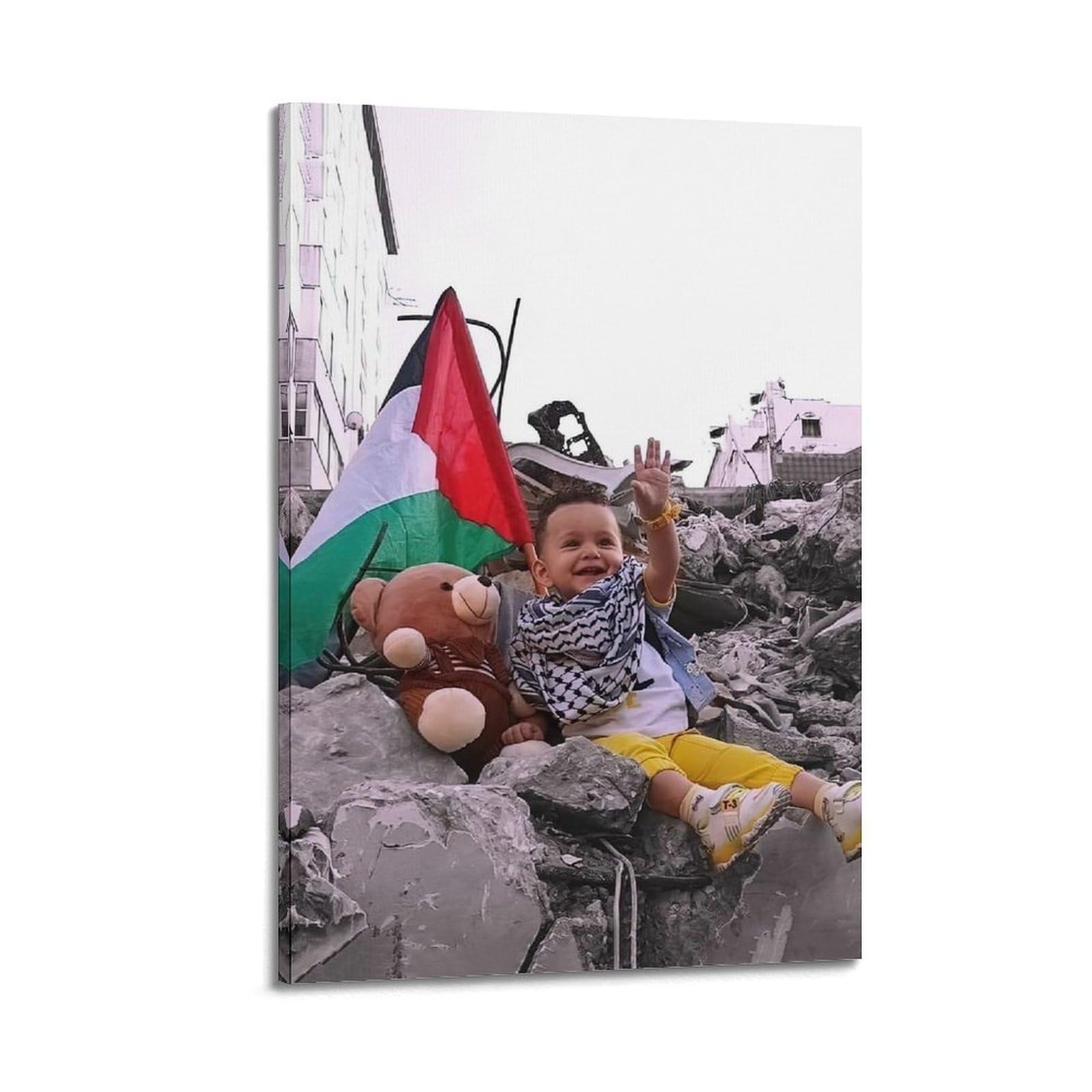 XKUGA Gaza Anti War Poster Palestine Strength Resistance Modern Decorative Canvas Prints - Ideal Wall Art for Family, Man Cave, Game Room, Boys & Girls Bedroom 20x30inch(50x75cm)