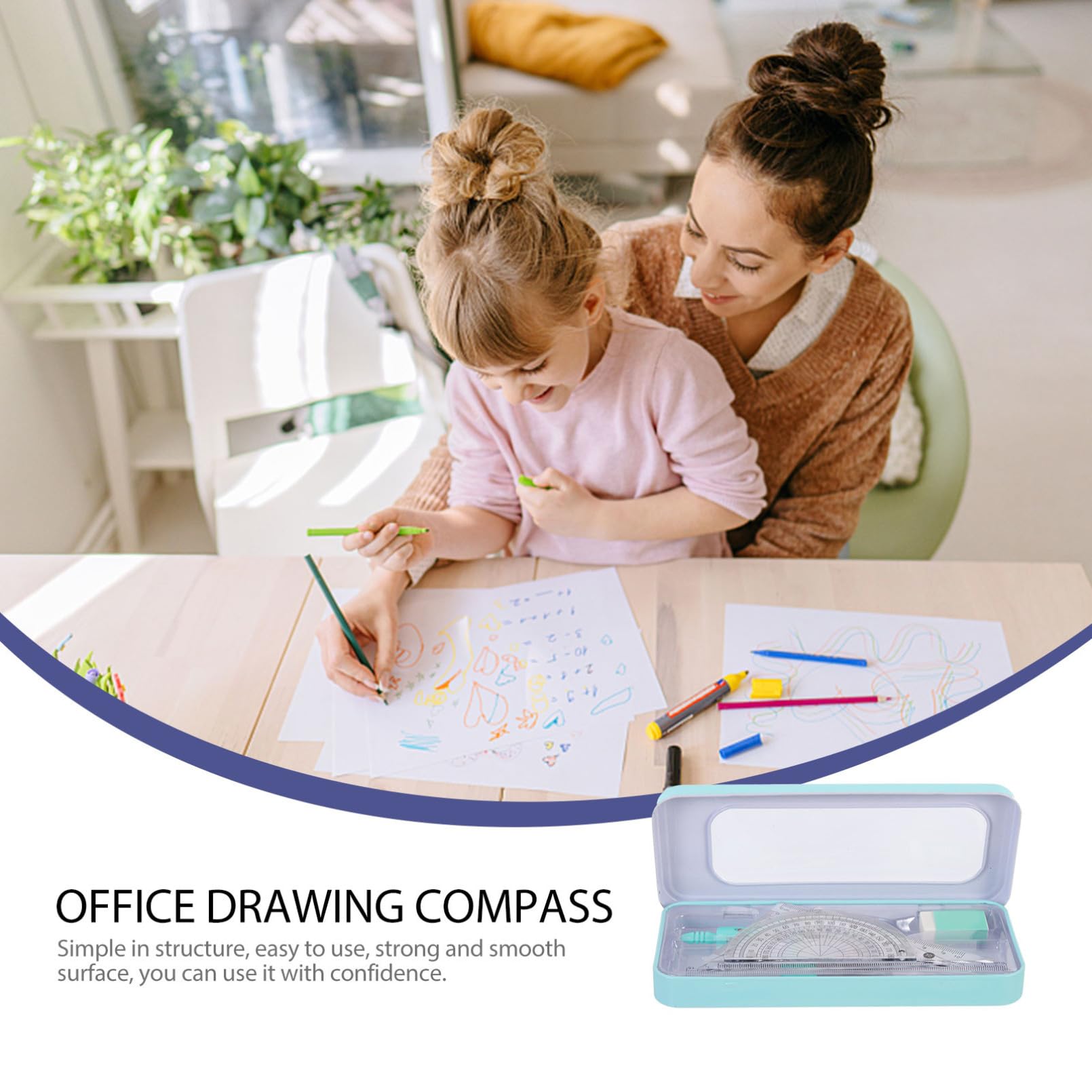 5sets Strumenti Per Disegno Geometrico Compasso e Righello Professionale Per Matematica Kit Pratico Per Scuola Media e Attività Scolastiche Scatola Finestra