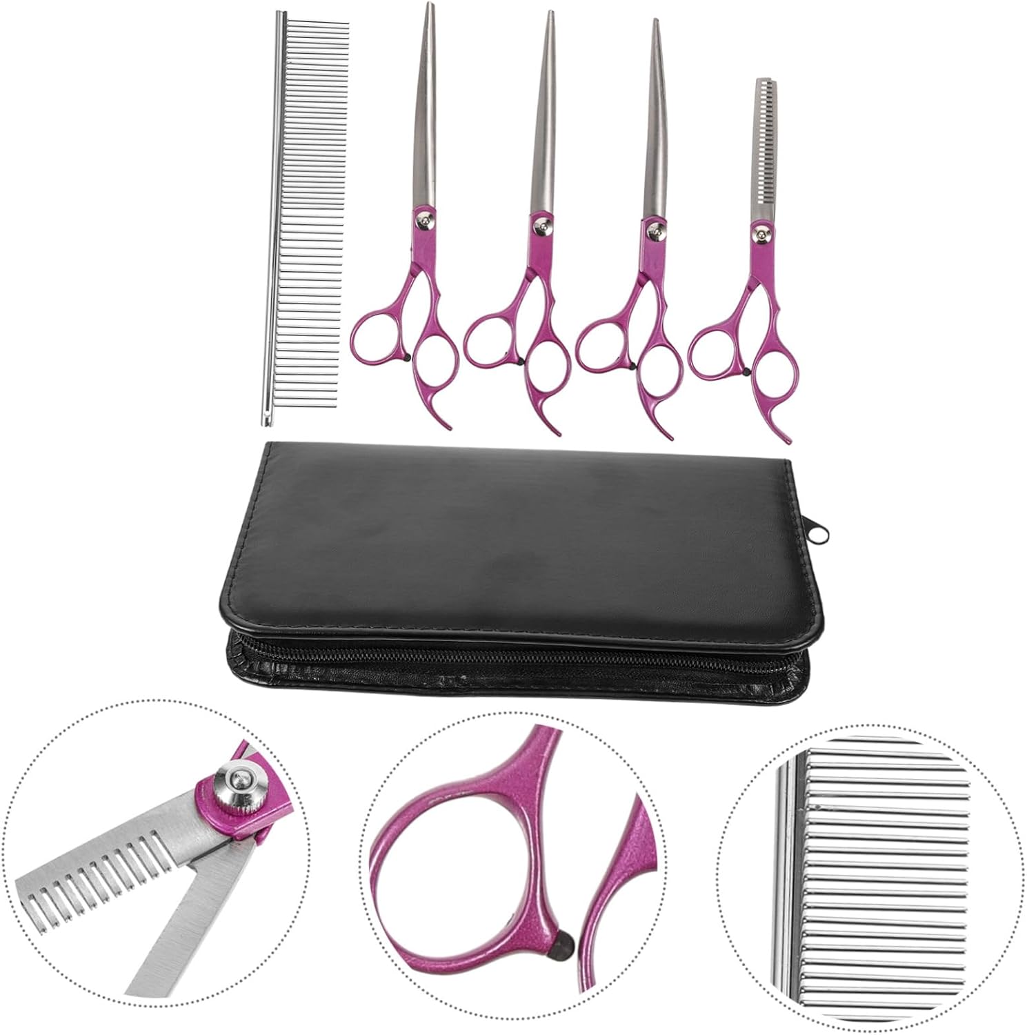 1set Colored Pet Grooming Scissor Multi-functional Dog Grooming Comb for Dogs and Cats Lightweight Portable Tools