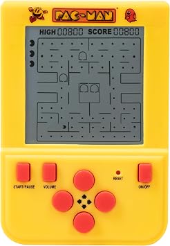 Pac-Man Mini Arcade Keychain Handheld LCD Game with Classic PAC-Man Gameplay & Sounds, Retro Portable Gaming Toy, Official Collectible by Fizz Creations.