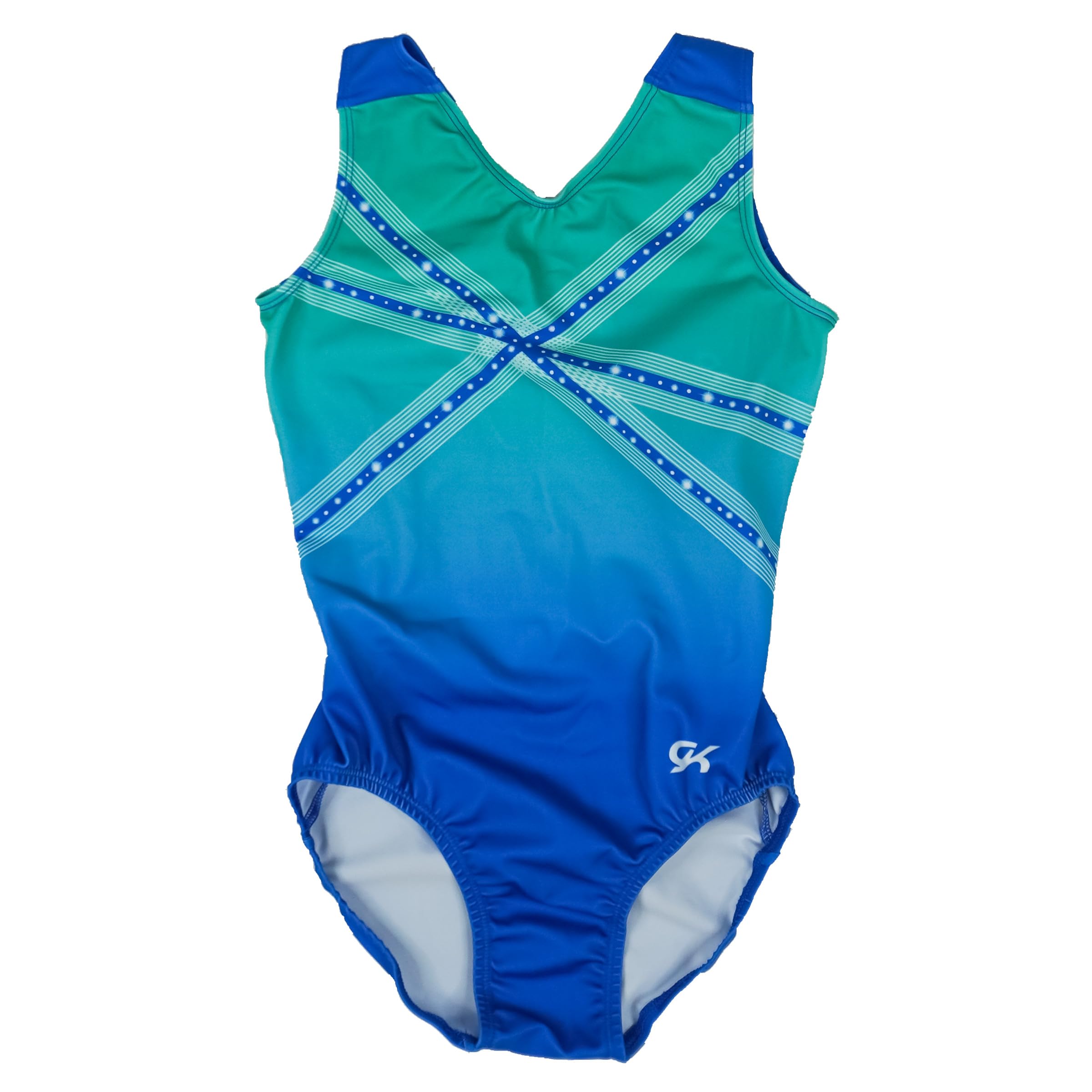 GK Glitz & Glam Gymnastics Leotard for Girls with Matching Scrunchie