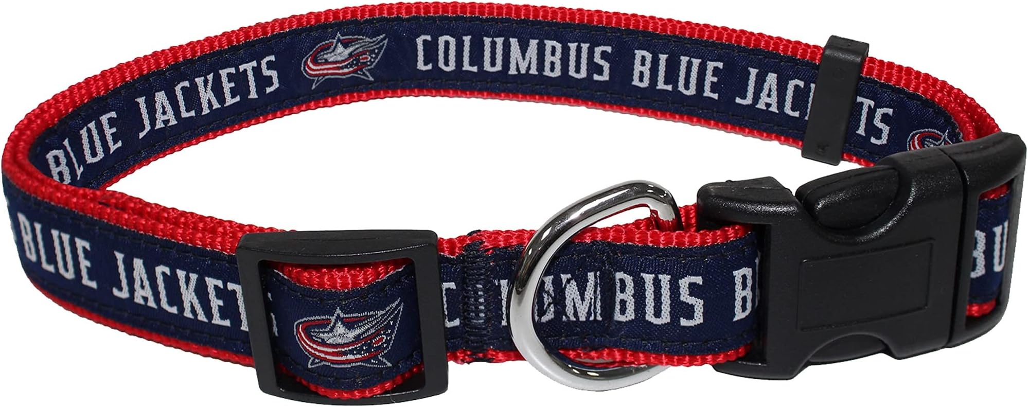NHL Columbus Blue Jackets Collar for Dogs & Cats, Large. - Adjustable, Cute & Stylish! The Ultimate Hockey Fan Collar!