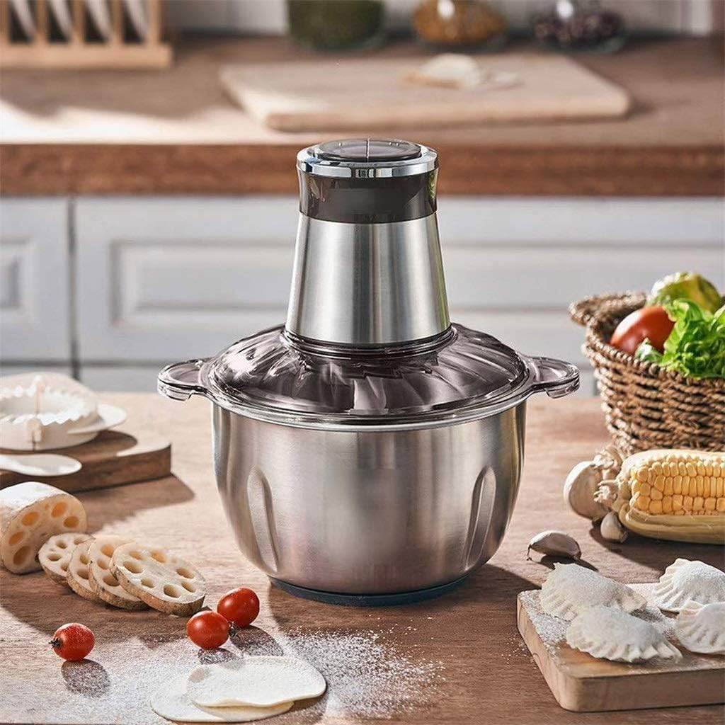 Electric Mini Meat Grinder, Food Chopper Stainless Steel Processor for, Vegetables, Fruits and Nuts, Bowl