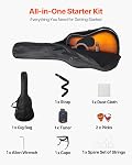 VEVOR Dreadnought Acoustic Guitar, 41 in, 6-String Sunburst Solid Spruce Top Guitar, Beginner Bundle with Gig Bag, Tuner, Strap, Strings, Picks, Capo, Rosewood Fingerboard, for Adult Taller Player