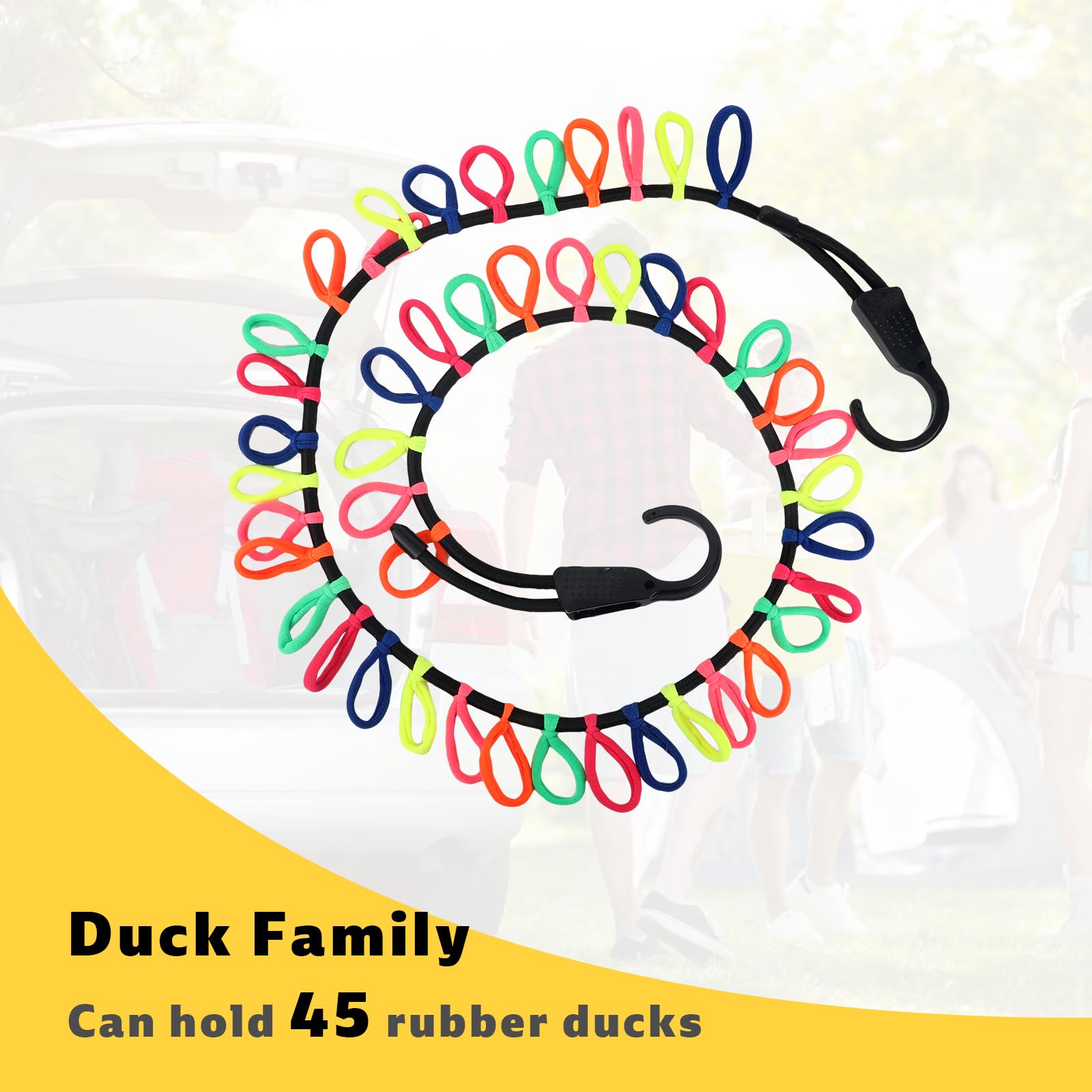 Support De Corde En Caoutchouc Pour Jeep Canard - Paracorde 140cm Avec 46 Élastiques, Accessoire Intérieur Voiture