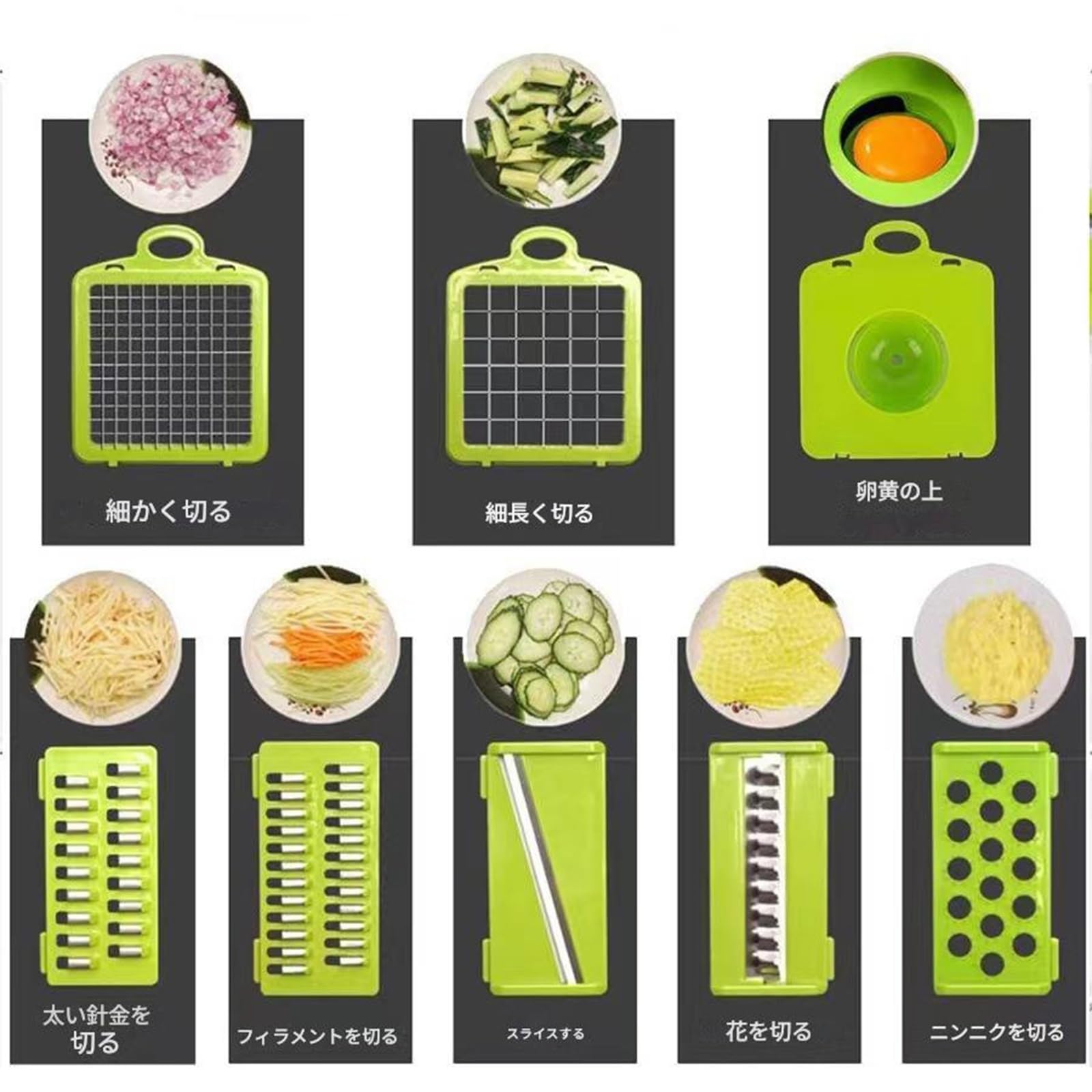 Amazon | 角切りチョッパー 野菜 角切り 7枚のステンレス製刃で、調理