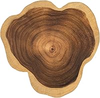 Azauvc 13-Inch Natural Acacia Wood Cutting Board - Knife-Friendly Serving Tray for Steak, Fruits, Bread Chopping