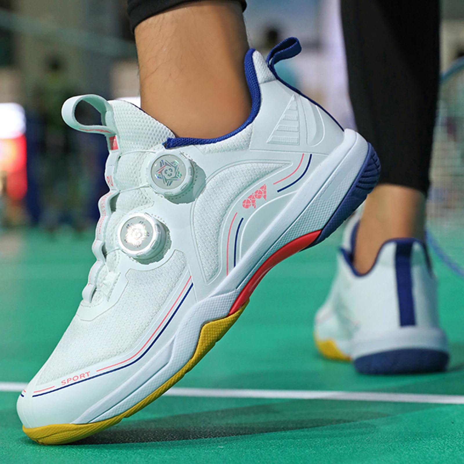 Zapatillas de bádminton/tenis de mesa con tecnología sin costuras, diseño unisex ligero, placa de carbono TPU y suela MD antideslizante, versátil