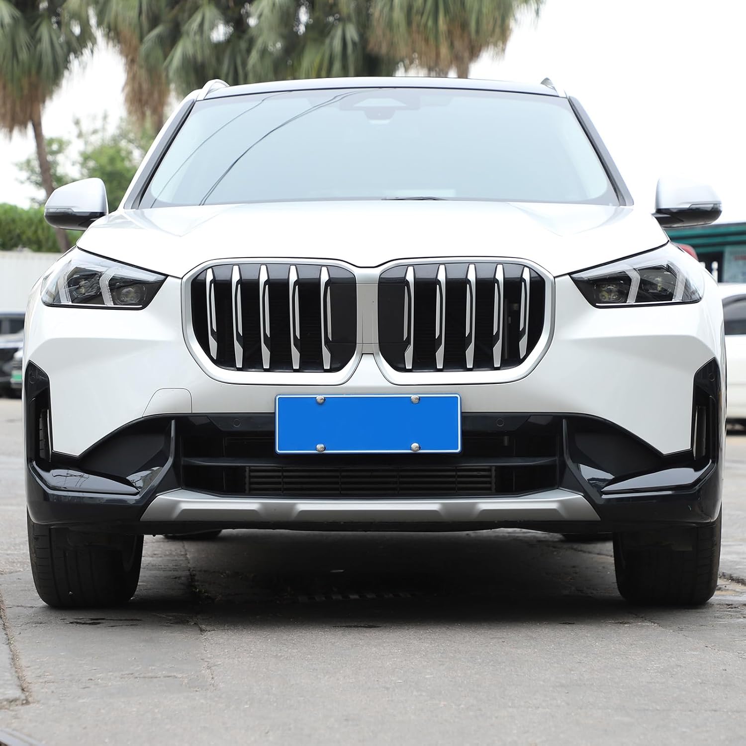 Car Front Bumper Decorative Sticker Decal Exterior Accessories Compatible with BMW X1 U11 2023 2024 Anti-Scratch Protective Cover for Front Side Bumper (ABS,Piano Black)