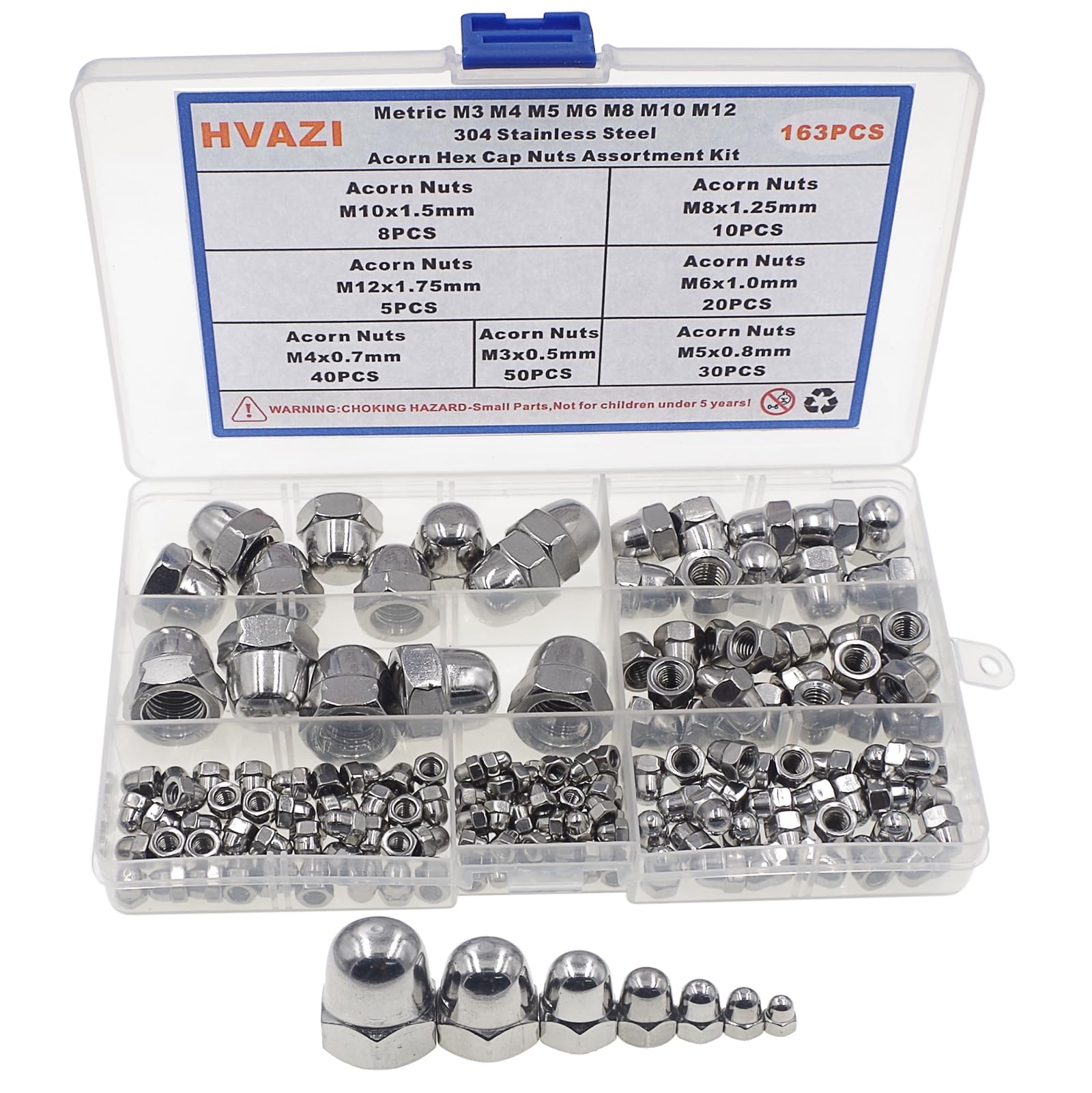 Acorn Domed Cap Hex Nuts Assortmen UNC A2 Stainless Steel #6 #8 #10 1/4 5/16 1/2 Acorn Domed Cap Hex Nuts Assortmen UNC A2 Stainless Steel #6 #8 #10 1/4 5/16 1/2