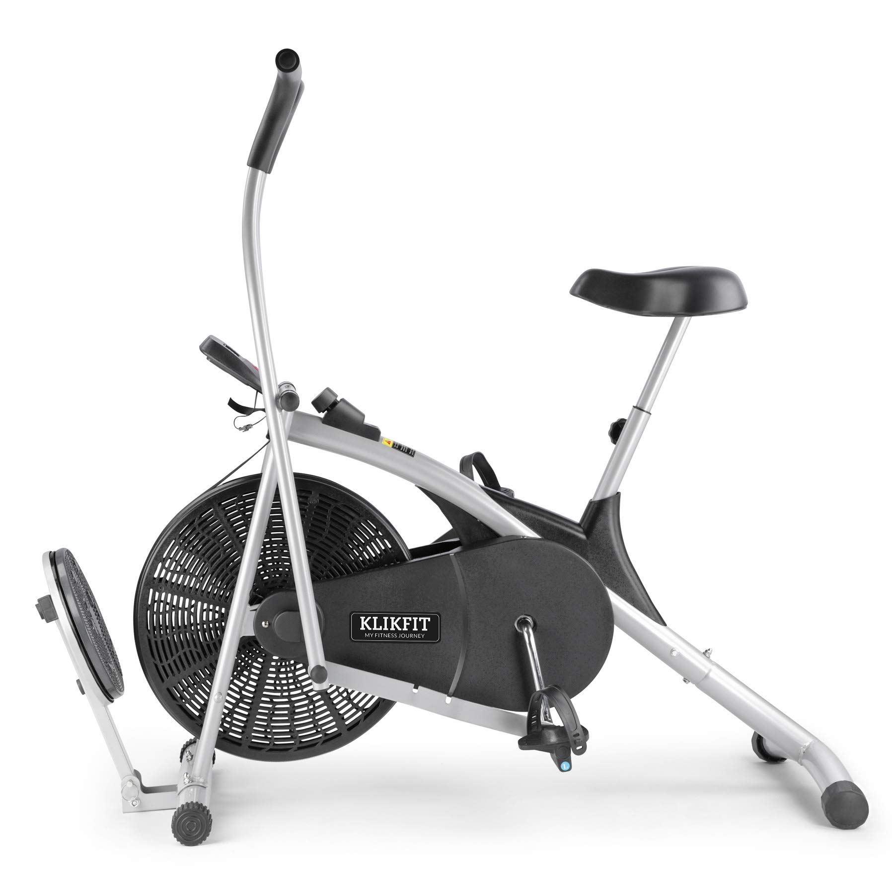 KLIKFIT Upright Air Bike Exercise Cycle with Dual Moving Arms for Home Gym Cardio Full Body Weight Loss Workout with Twister , Silver / Black (B08BJ1K22H) Amazon Price History, Amazon Price Tracker