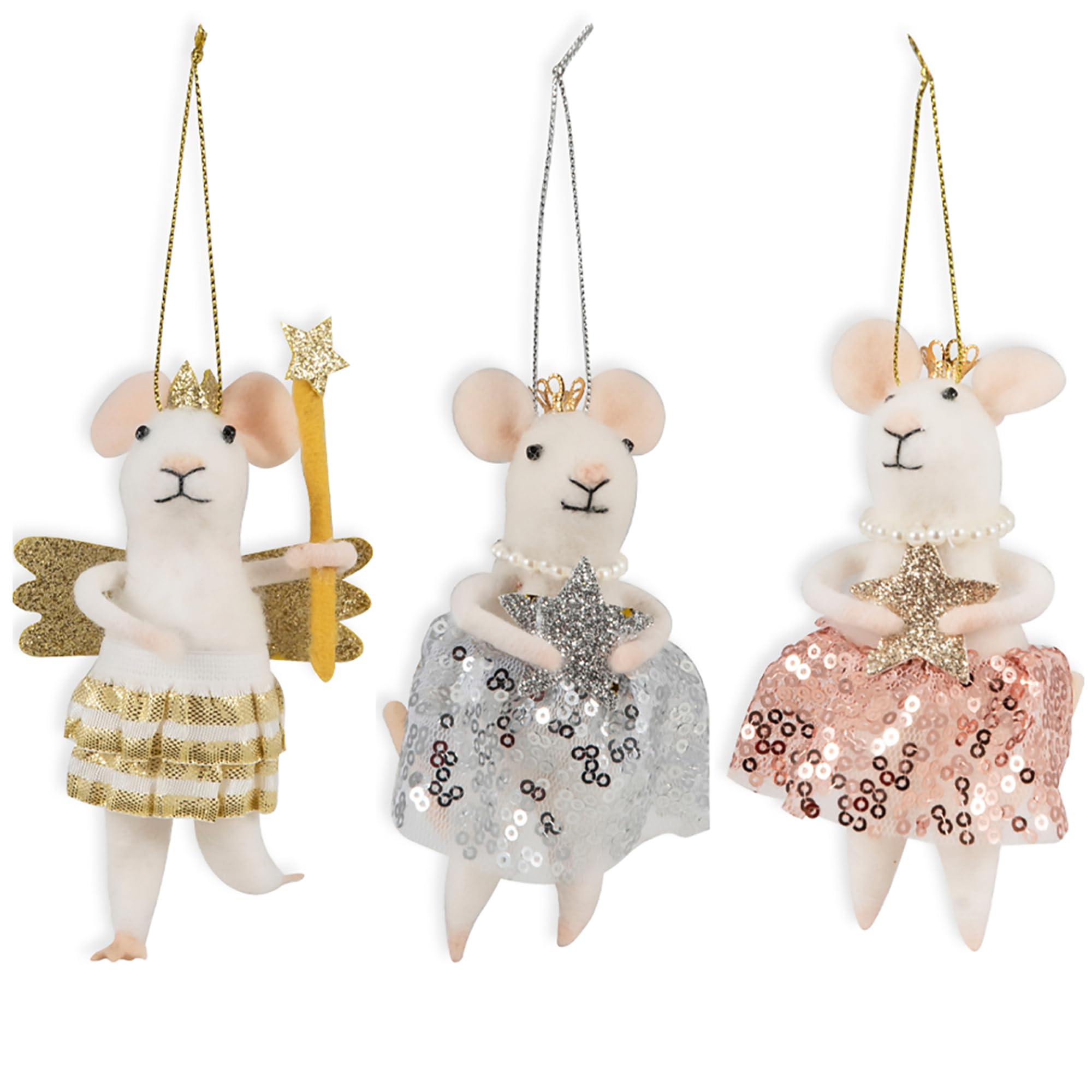 Trimits Ballerina Trio Needle Felting Mice Kit – Christmas Tree Decorations For Kids & Adults, Complete Craft Kit With Instructions, Wool Felt Set For Beginners, Homemade Gifts & Diy Baubles Embellishments