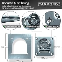 Tarpofix Pótkocsi Rögzítőkarika Ellenlemezes 6 db Csavarokkal 800daN 2