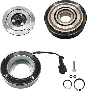A/C Compressor Clutch Assembly Kit Plate Pulley Bearing Coil 73111SC020 Replacement for 2014-2018 Subaru Forester 4CYL 2.5L, AC Air Conditioning Compressor Clutch Coil Auto Repair Kit