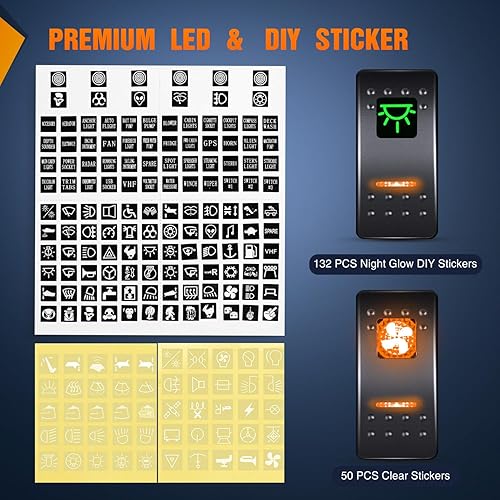 Vista 204 de Nilight Panel de interruptor basculante de 4 bandas, 5 pines de encendido y apagado, soporte de aluminio de 12 V, 24 V, interruptores Verde