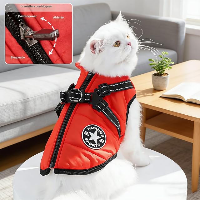 Foto 4 de 7 de GREATRICH Ropa para Abrigos Perros Pequeños, Impermeable Perro Mediano, Abrigo de Perro con Arnés Integrado