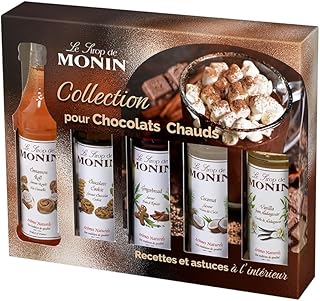 MONIN – MONIN Sirup-Set – Aufgerollte Geschmacksrichtungen mit Zimt, Schokoladenkeksteig, Ingwer/Vanille/Kokos – für Kaffee, heiße Schokolade/Cappuccino/Milchkaffee – Natürliche Aromen – Glasflasche