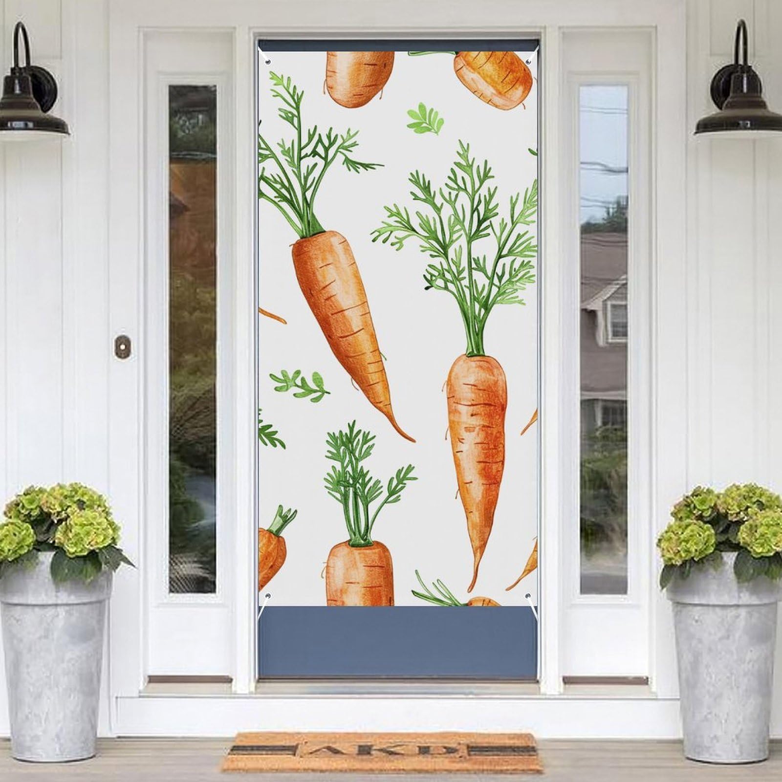 KLOPH Door Cover Decoration Welcome Door Banner Porch Sign Photo Background Doors Curtains for Doorway Privacy Window Curtain Fresh Carrot Pattern Porch Cover Indoor Outdoor Decor 70.9x35.4in