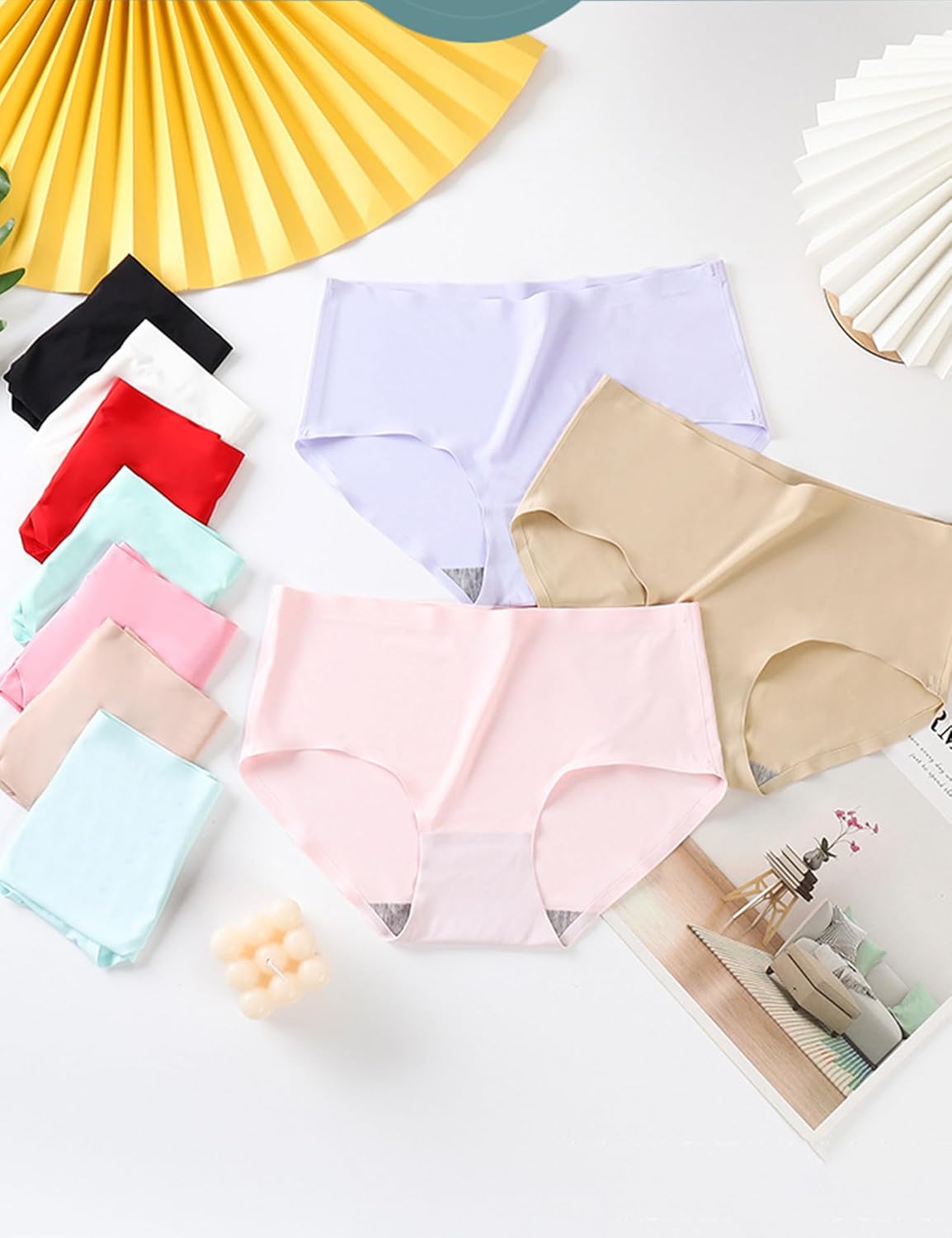 Teen Girls Seamless Panties Tagless No Show Underwear Plain Multipack of 9