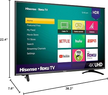 Hisense 43R7E 43-inch 4K Ultra HD Roku Smart LED TV HDR (2019)