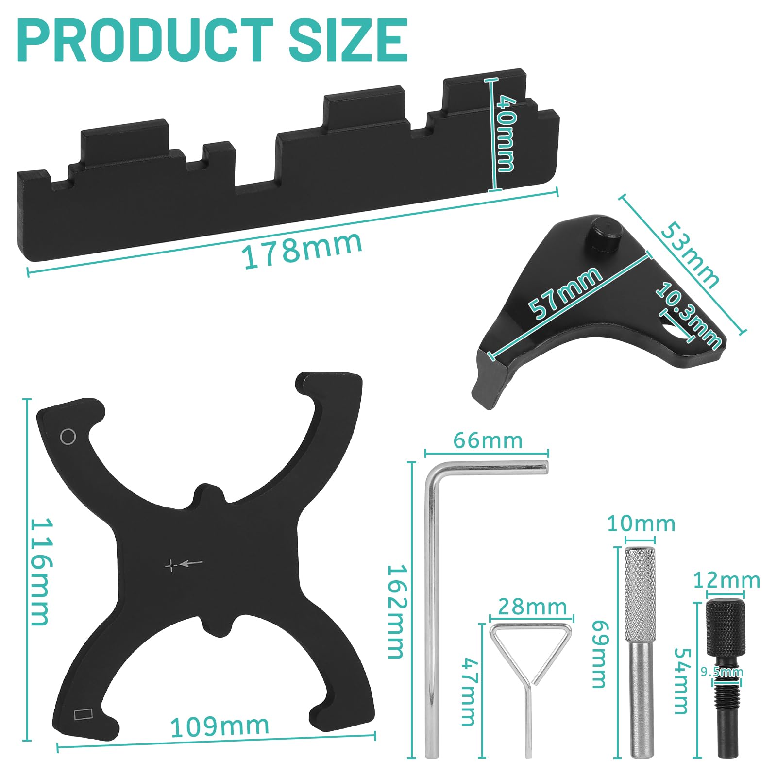 lalago 7 Pezzi Utensili per Albero a Camme, Attrezzi di Regolazione Motore, Strumento di attrezzo di Messa in Fase, Bloccaggio a Camme del Motore Compatibile con Ford 1.6vct-Ti per Focus per Mazda