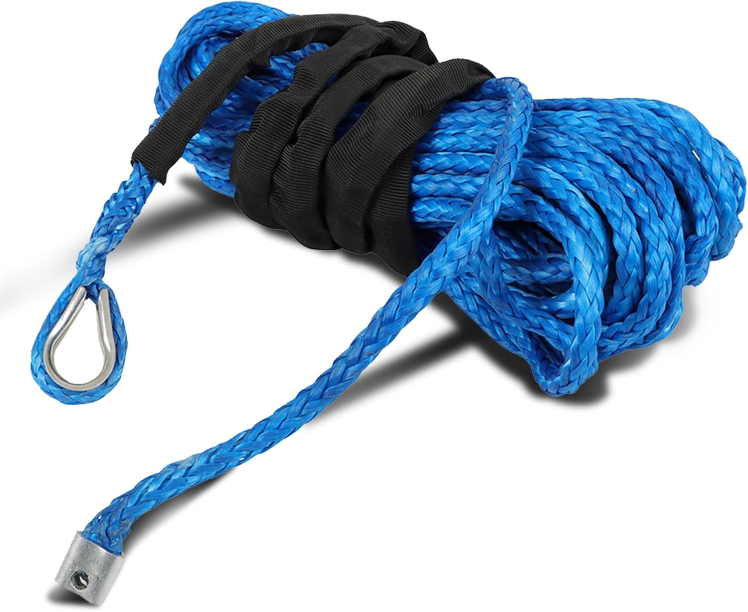5/16 in x 50 FT Synthetic Winch Rope, 12000LBS Synthetic Winch Rope, Winch Line for ATV UTV SUV (Blue)