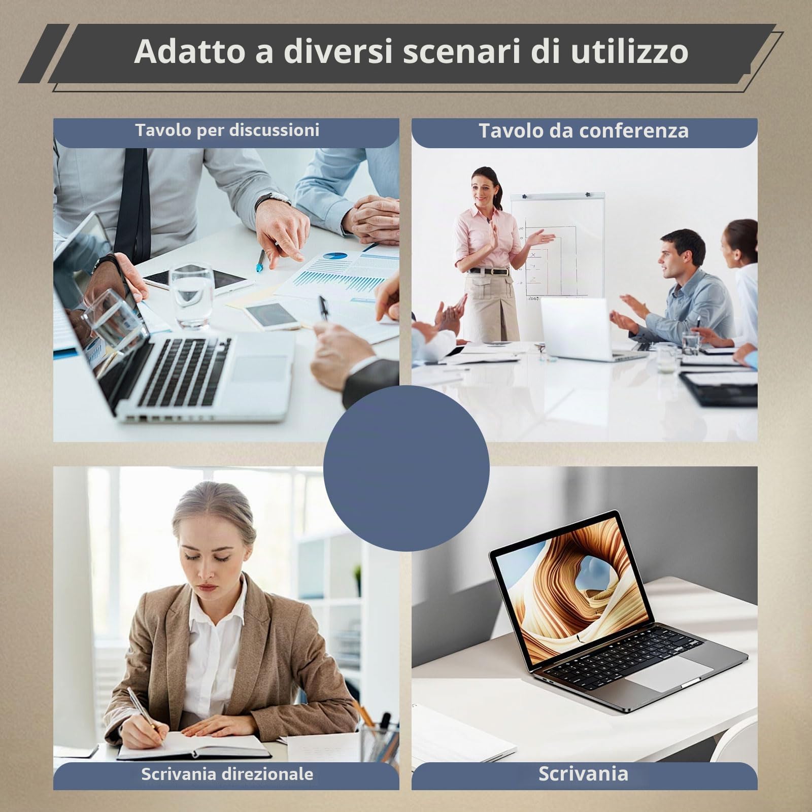 Tavolo Riunioni Modulare Espandibile, Tavolo Conferenza Grande per 4-12 Persone, Scrivania Ufficio per Sala Riunioni, Formazione e Spazio di Lavoro