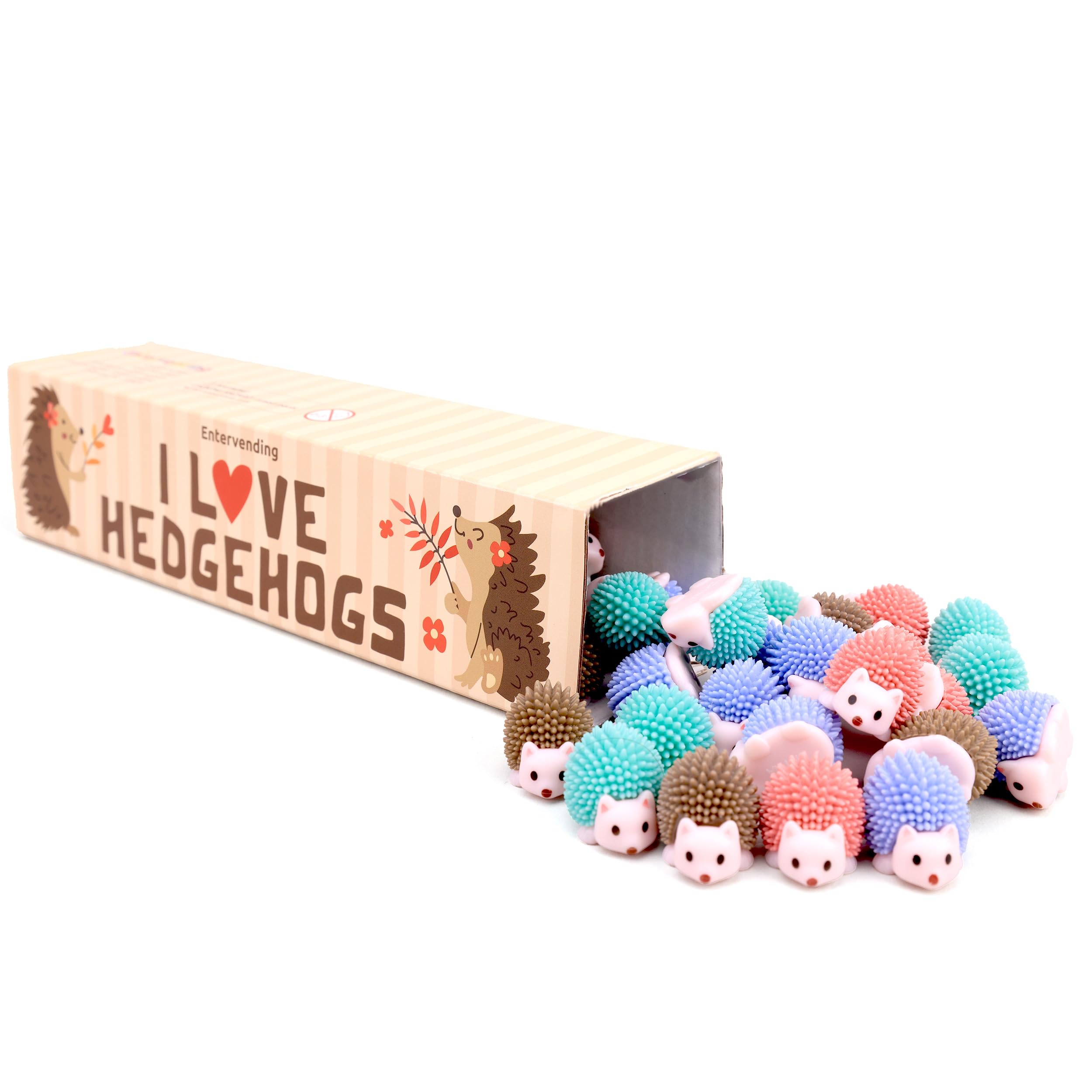 Entervending Hedgehog Toy Figurines - Wild Life Animal Figures in Gift Box - 30 Pcs - Figurines Party Favors for Kids - Cake Toppers – Woodland Decoration Playset - Cognitive Toys
