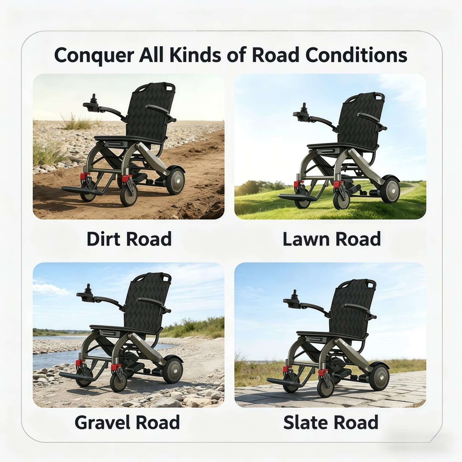 Fauteuil Roulant Électrique Léger pour Adultes, Scooter De Mobilité Motorisé pour Seniors, Ultra-Léger (14,9 Kg), Capacité De 150 Kg, Facile À Transporter Et À Ranger — pour Seniors.