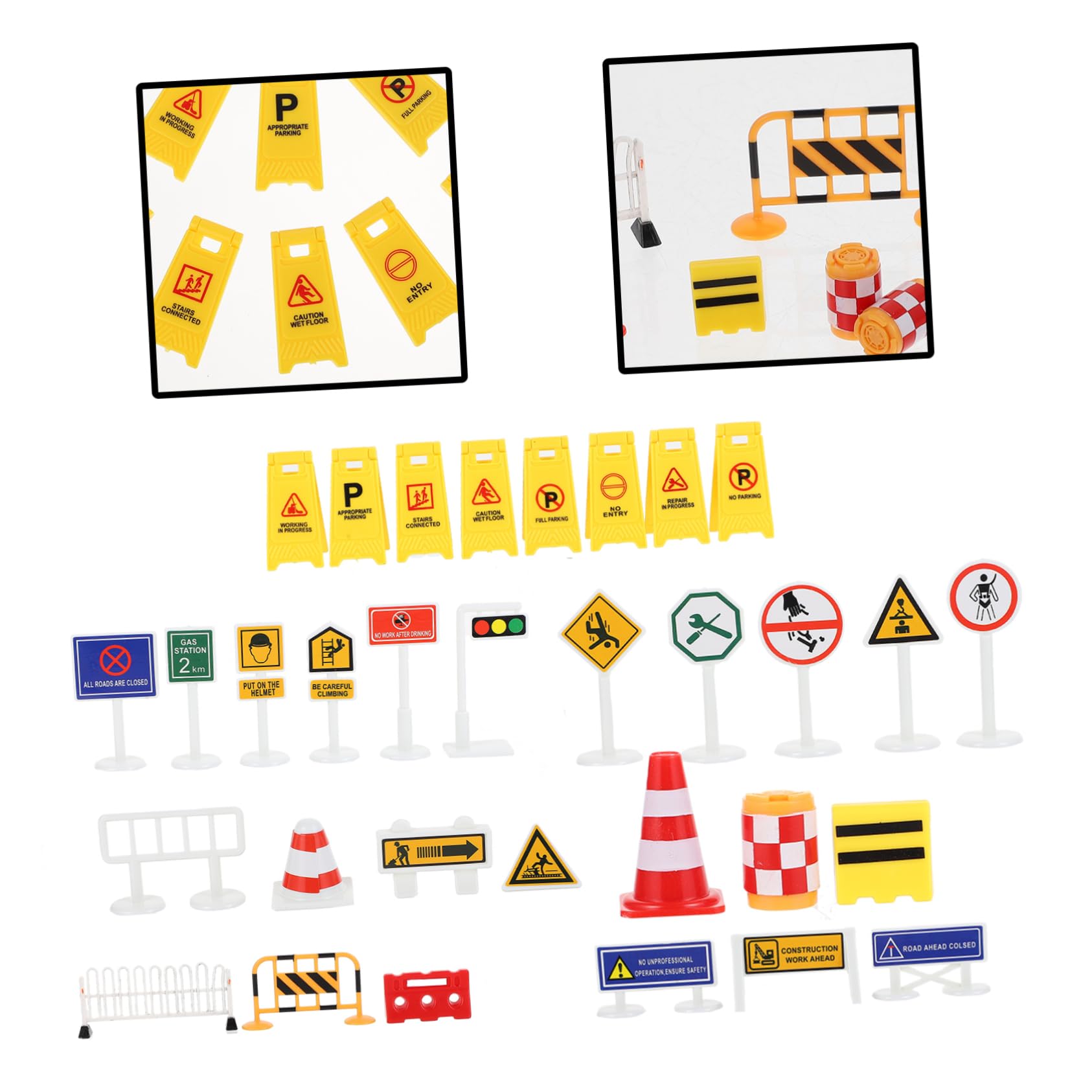 FELTECHELECTR Road Sign Toys for Boys and Girls Set Simulation Traffic Sign Boys and Girls Traffic Safety Toys Preschool Educational Games
