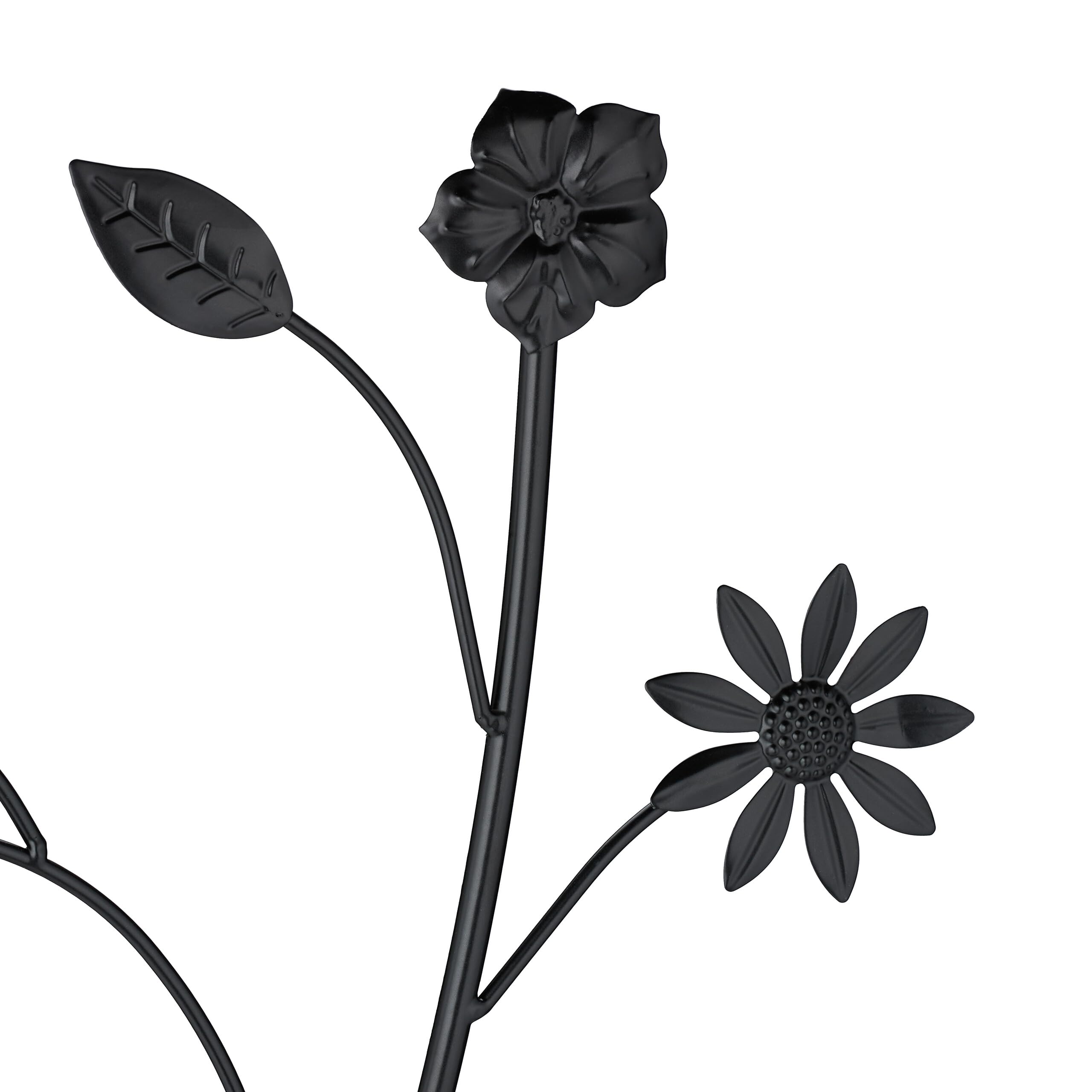 Relaxdays Supporto per Piante Rampicanti da Giardino, 2 pz. Tralicci di Sostegno per Edera, 110x34x1 cm, Metallo, Nero