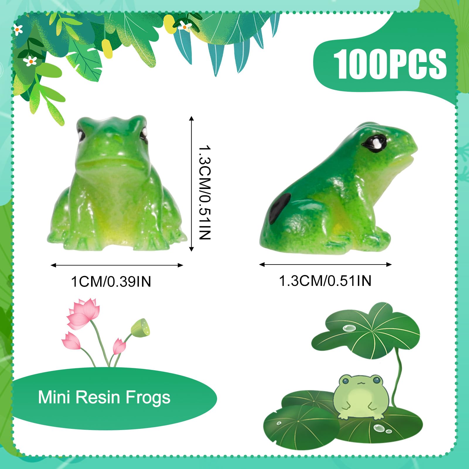 EKisemio 140pcs Glow In The Dark Mini Resin Frogs - 7 Colors Small Frog Figurines For Dollhouse Fairy Garden - View #7