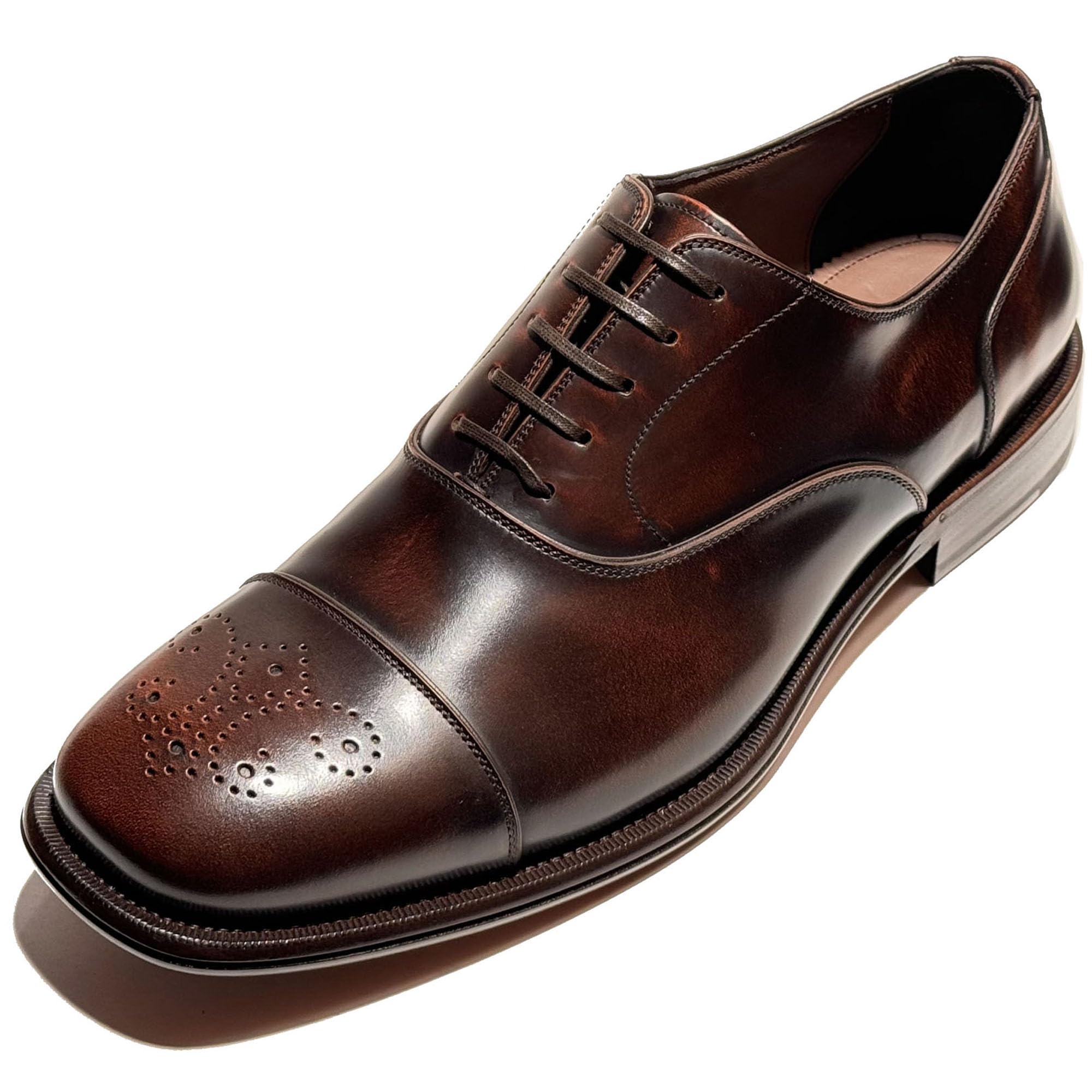 Ferragamo Maxime Mens Brown Cap Toe Brogue Leather Welted Oxford Dress Shoes Salvatore