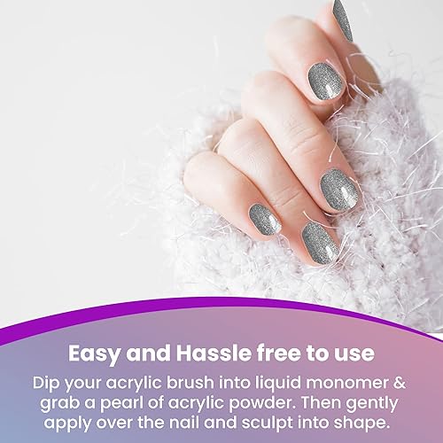 Miniatura 4 de Colección de perlas acrílicas Mia Secret de 12 colores para sistema de uñas acrílico profesional, 0.25 onzas