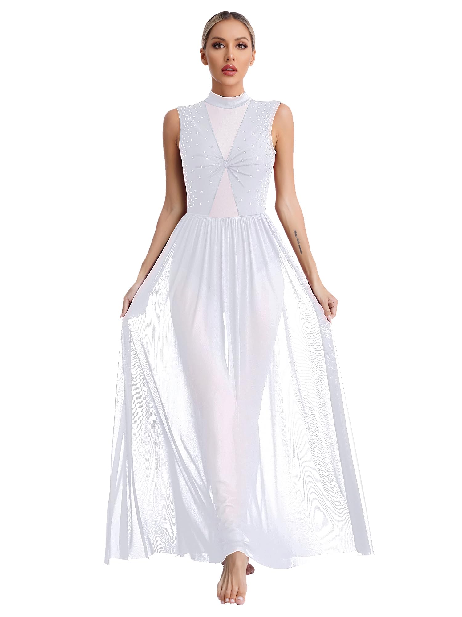 Robe danse classique lyrique et cocktail avec strass robe longue de soirée