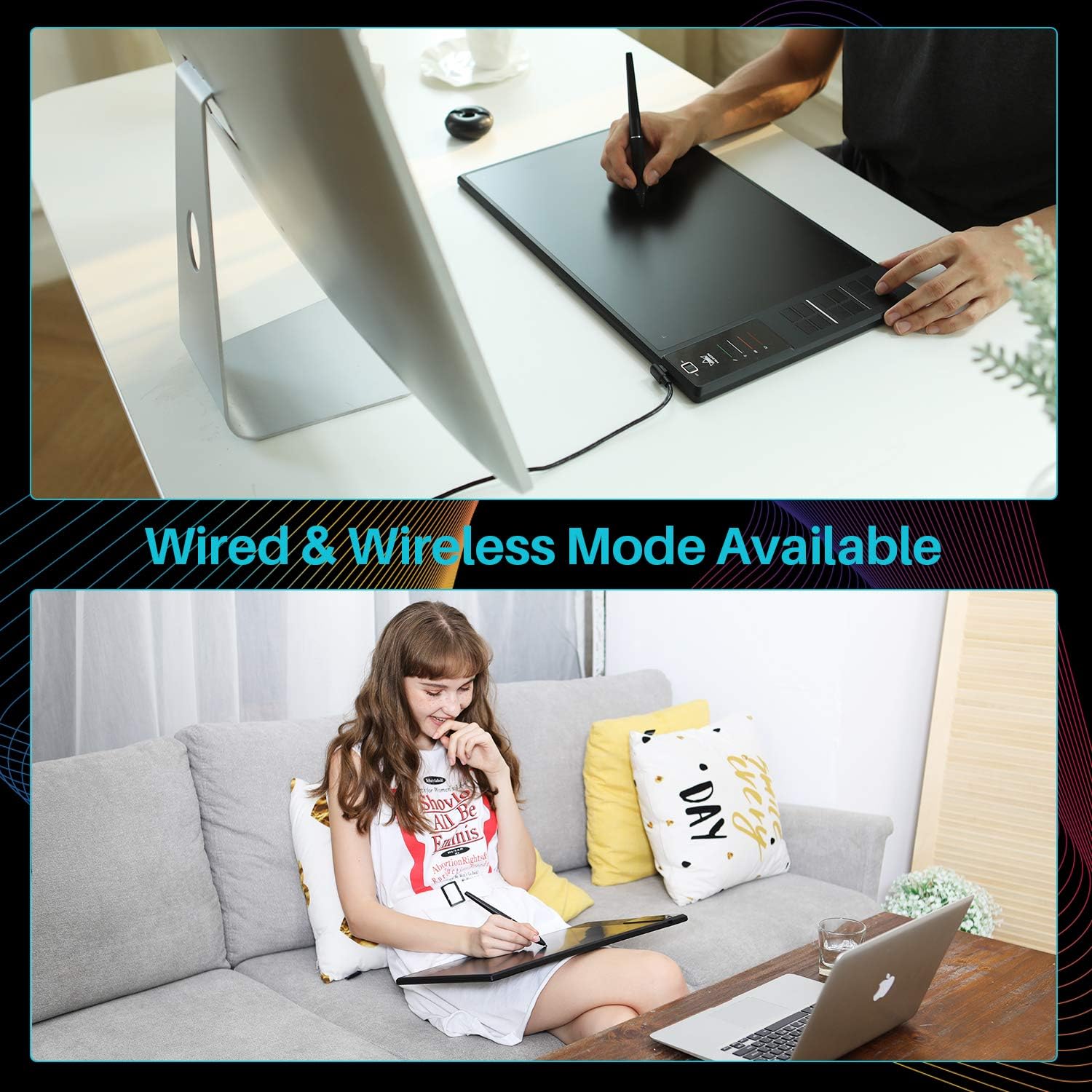 Flash Deals - 80% OFF HUION Inspiroy WH1409 V2 Wireless Digital Graphic Drawing Tablet Tilt Function Battery-Free Stylus with 12 Press Keys and 20 Pen Nibs Super Big Clearance! HUION Inspiroy WH1409 V2 Wireless Digital Graphic Drawing Tablet Tilt Function Battery-Free Stylus with 12 Press Keys and 20 Pen Nibs